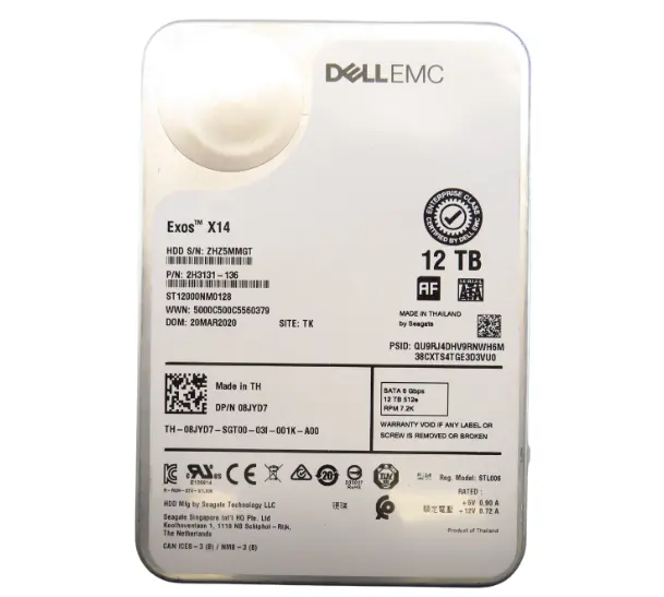 Dell 12TB 7.2K RPM 512e 3.5 SATA 6Gbps Hard Drive